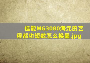 佳能MG3080海元的艺程都功短数怎么换墨