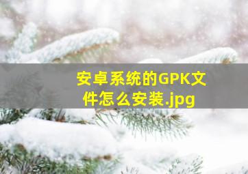 安卓系统的GPK文件怎么安装