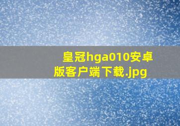 皇冠hga010安卓版客户端下载