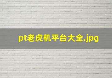 pt老虎机平台大全